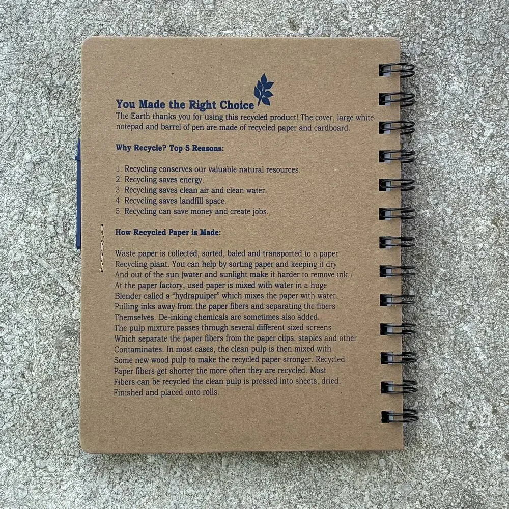 Ford Mini Spiral Notebook With Pen Blue Brown Recycled Materials Notes Journal